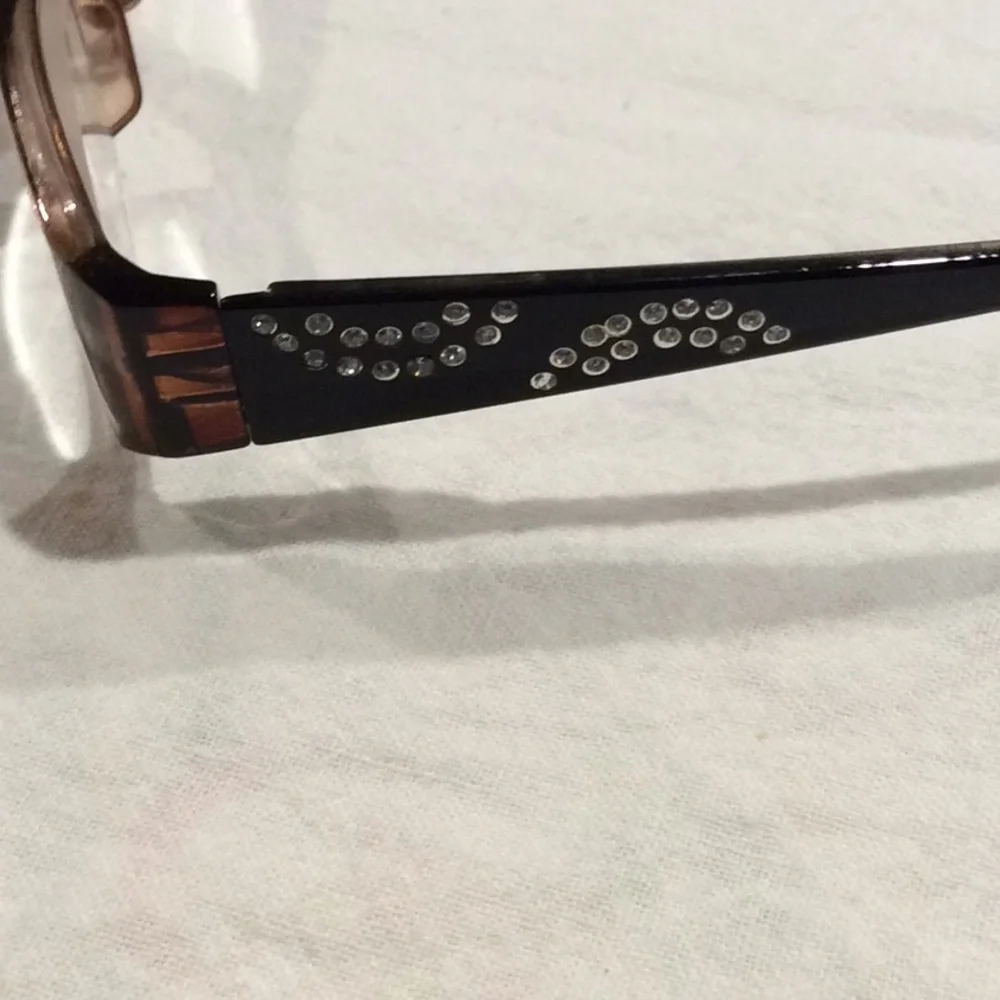 Brown with Bling Reading Glasses & Case, Strength 4.00